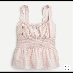 J.Crew Smocked-waist Tank in Gingham size Medium